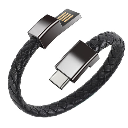 Bracelet USB Charging Cable Outdoor Portable Leather Mini Micro USB C Charger Data Cable For iPhone Samsung HUAWEI Xiaomi Redmi