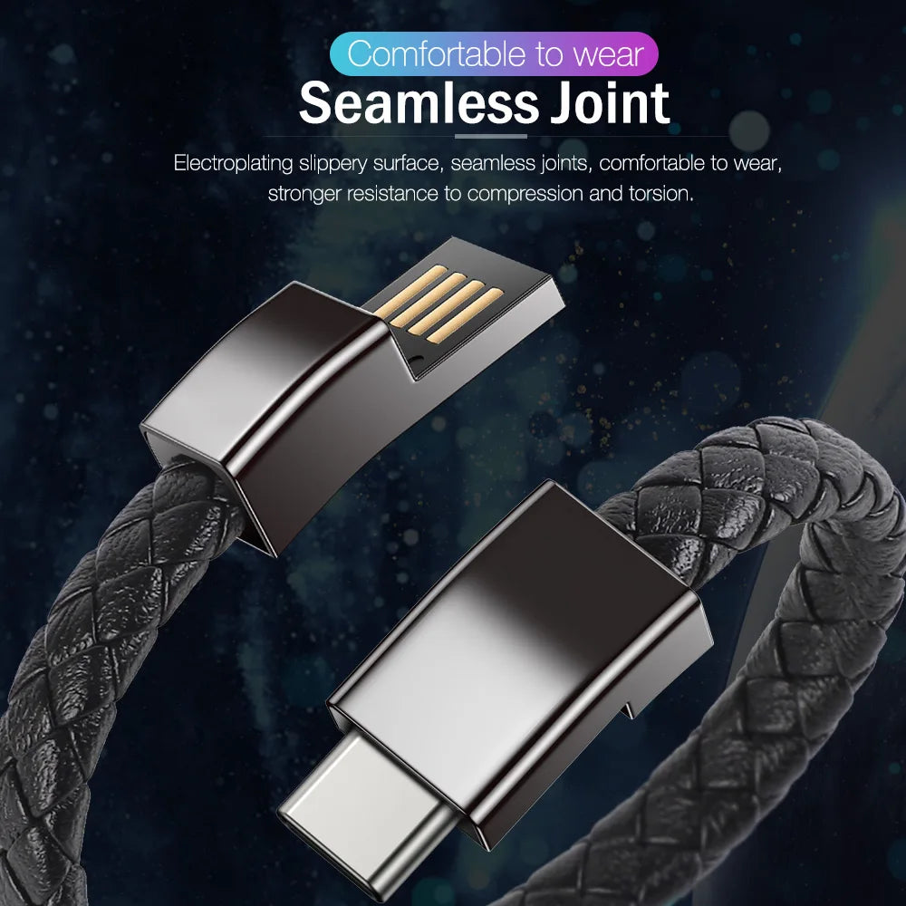 Bracelet USB Charging Cable Outdoor Portable Leather Mini Micro USB C Charger Data Cable For iPhone Samsung HUAWEI Xiaomi Redmi